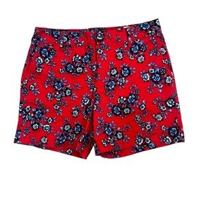 Tommy Hilfiger Floral Shorts Size 2 Red Blue Classic Stretch
